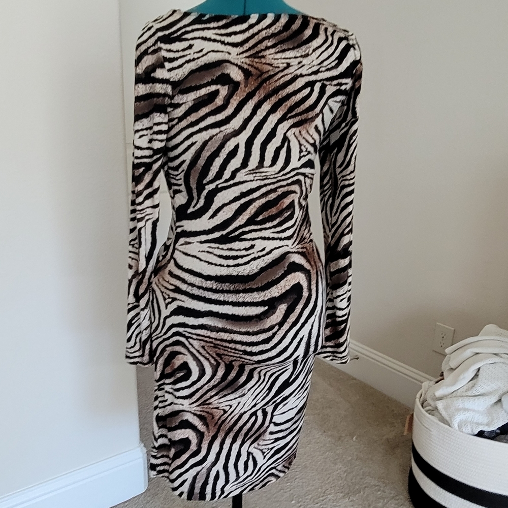 Animal print long sleeve dress